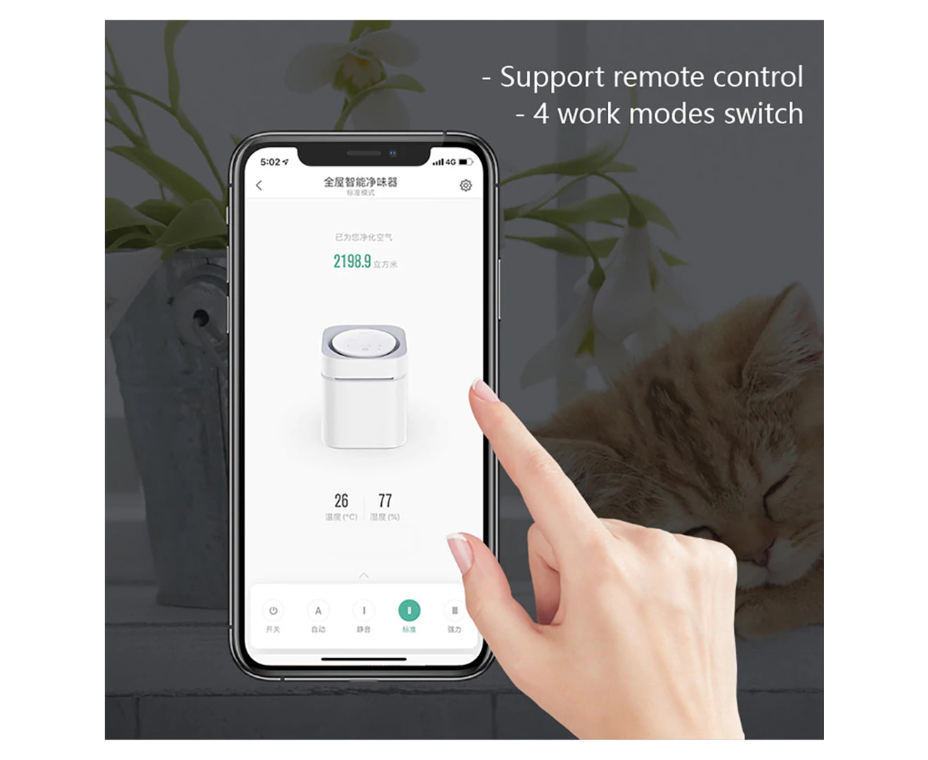 Wi-Fi Magicube Air Cleaner Smart Odour Eliminator for Pets Dogs Cats